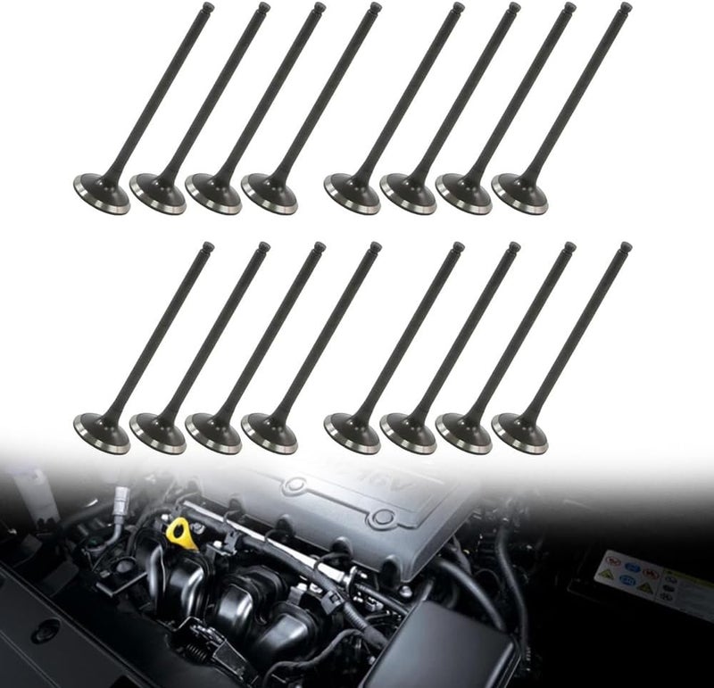 ZDKK 16PCS Intake Exhaust Valves Kit 22211-2G000 for Hyundai 2.0L G4KD Santa Fe Sonata for Kia Forte Optima 2010-2021 2.0T 2.4L Replace 22211-2G000, 22212-25002 - Image 1